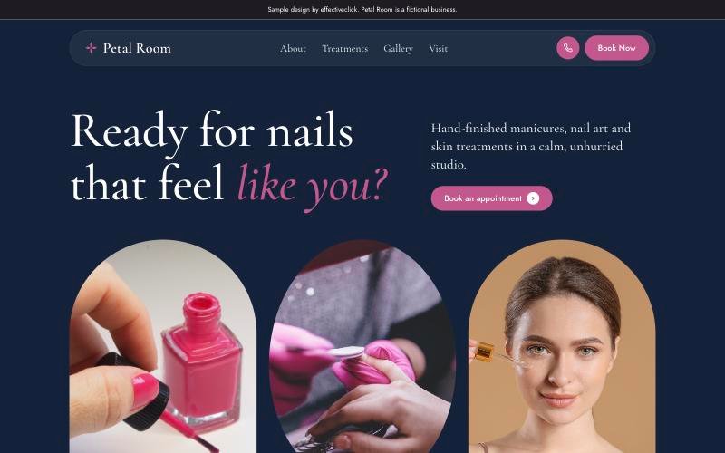 Preview of the Petal Room sample website